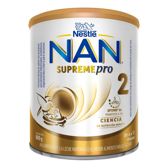 Leche de fórmula en polvo Nestlé Nan Supreme 2 800g