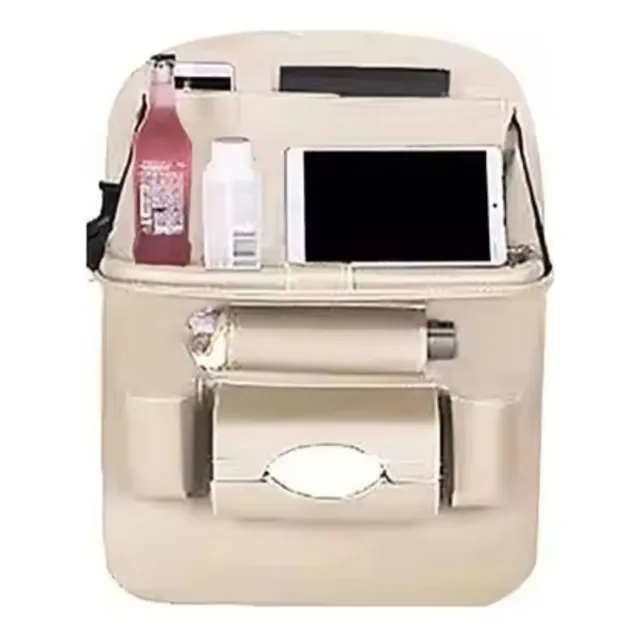 Organizador Para Auto De Cuero Sintético Con Bolsillos