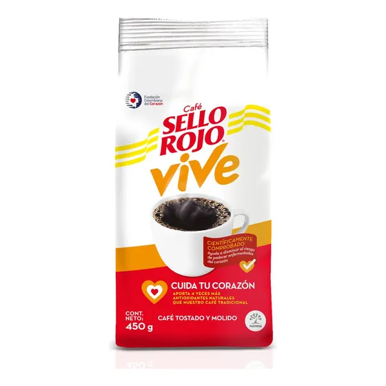 Cafe Sello Rojo Vive Corazon X 450 Gr