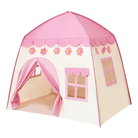 Carpa Para Niños Castillo Rosa Con Luces