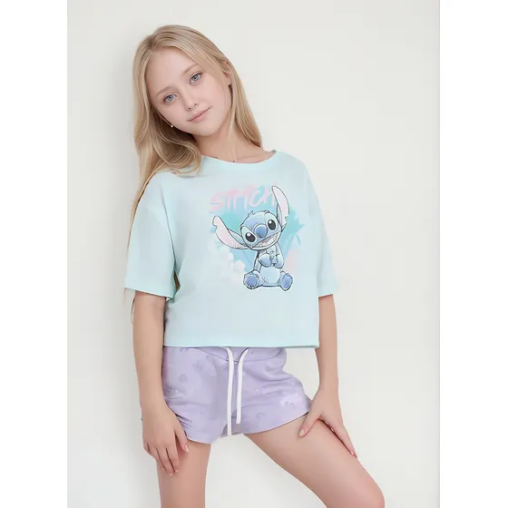 Remera Corta Lilo Y Stitch Niña Disney Algodón 