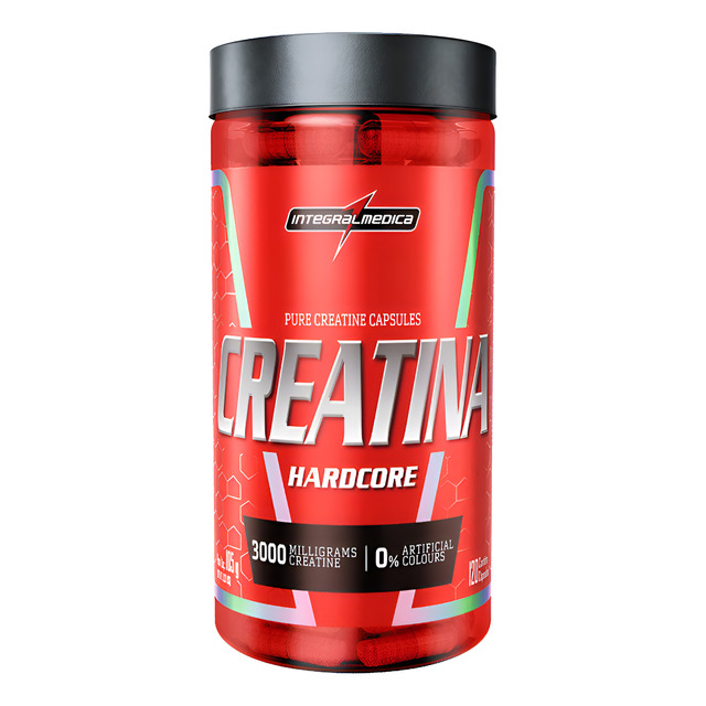 Creatina Hardcore 100% Pura Com 120 Capsulas Integralmedica Sem Sabor