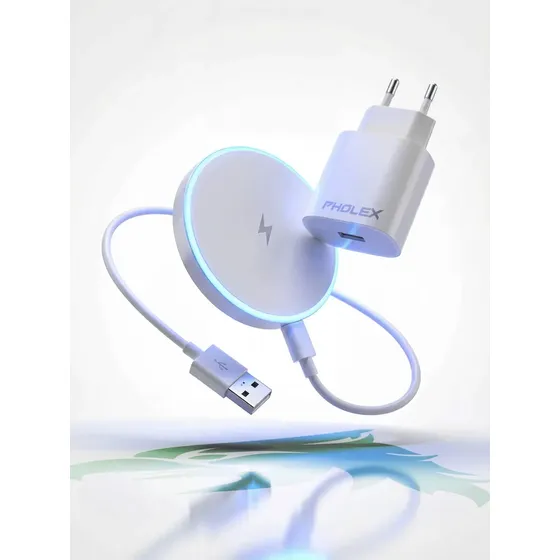 Carregador Indução Magnetico Sem Fio 15w Compativel Com iPhone Samsung Galaxy Xiaomi Motorola Pholex
