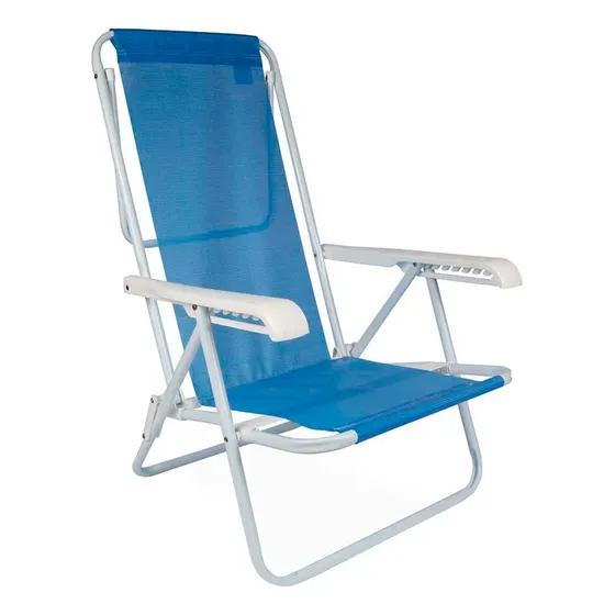 Silla Reposera Reclinable 8 Pos Mor Acero Playa Camping Lila