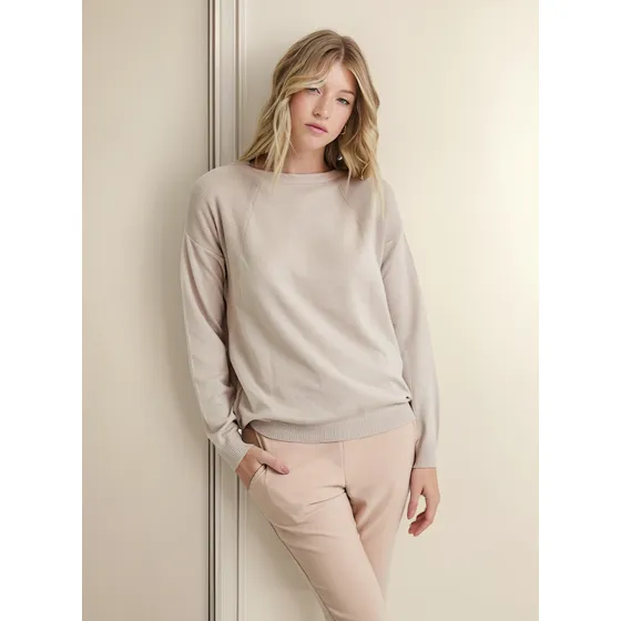 Sweater Nano Escote Redondo Con Calado En Hombros #sw2407