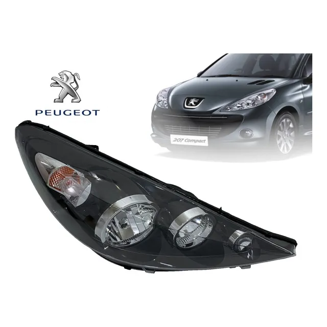 Faro Derecho Fondo Negro Para Peugeot 207 2011
