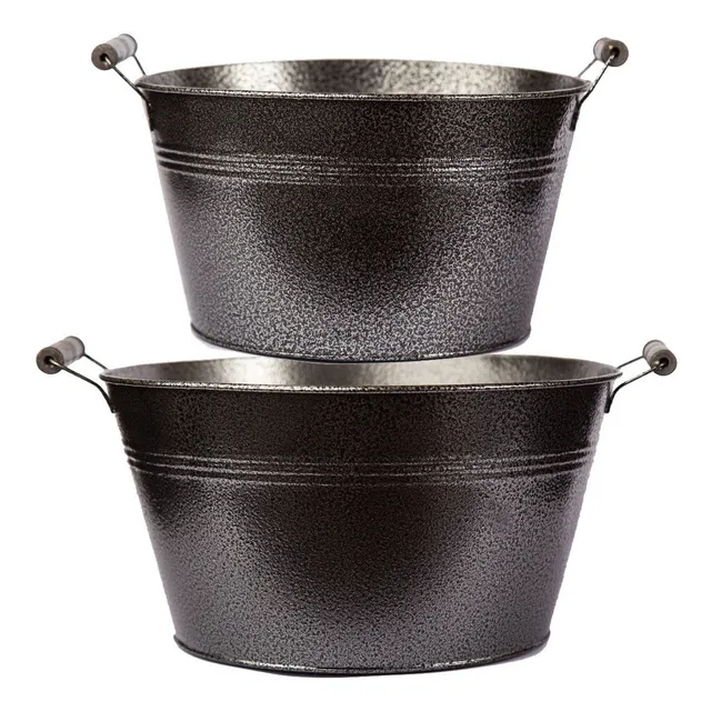Macetero Balde De Zinc Decorativo Set X 2 Cinc