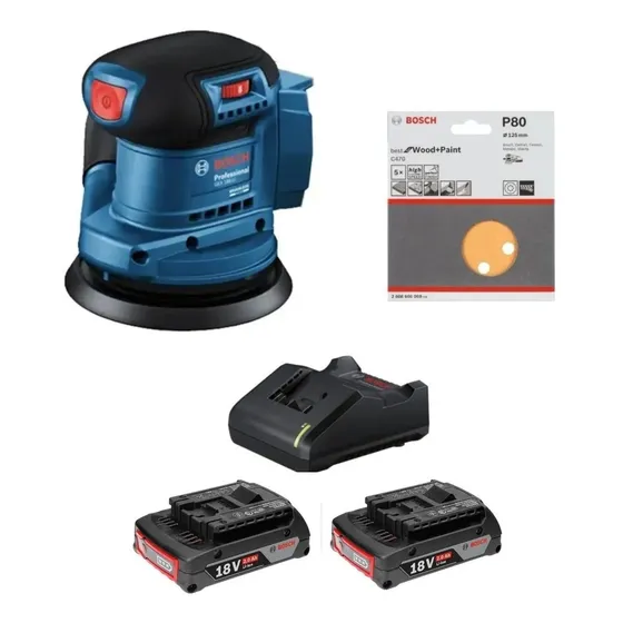 Lixadeira Orbital Gex 185-li 18v Brush + Kit Bat 2ah Bosch