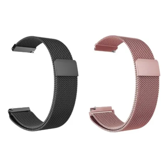 Kit Pulseira Magnética Compatível Xiaomi Amazfit Gtr 4 A2166 Cor Preto-Rose Pink