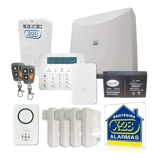 Kit Alarma Dom. X-28 Full 8 Zonas Celular Luz Emerg-insei