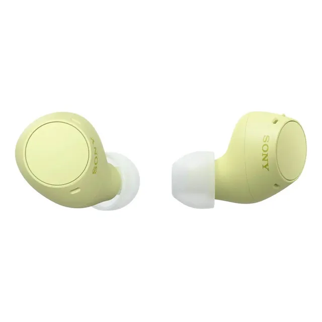 Auriculares inalámbricos Bluetooth Sony WF-c510 True con micrófono, color amarillo