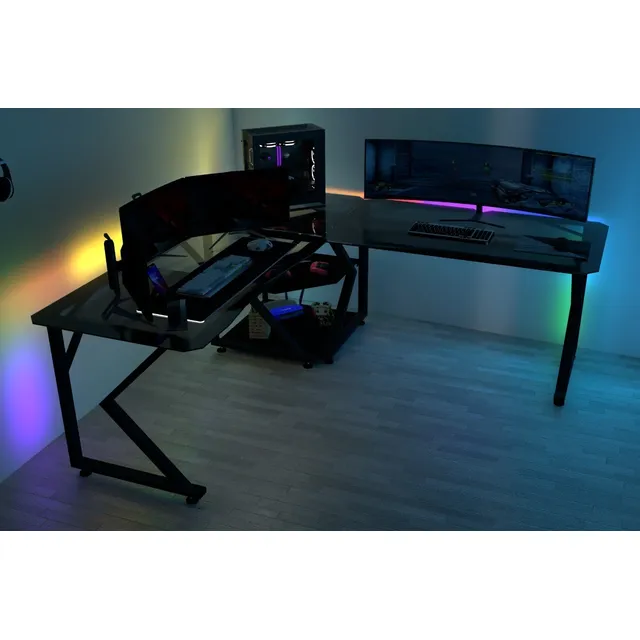 Escritorio Gamer En L Black Kl Ultra Rgb Workstation 2m Msi