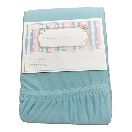 Sábana Inferior Ajustable Para Bebe Para Cuna O Practicuna Diseño De La Tela Celeste