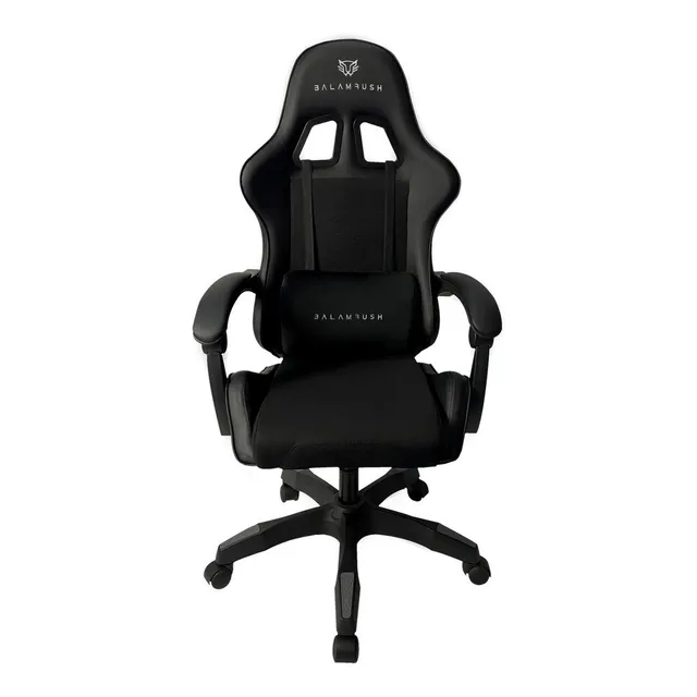 Silla gamer Balam Rush Power Rush V2 BR-934534 ergonómica negra Black Edition con tapizado de cuero sintético y tela