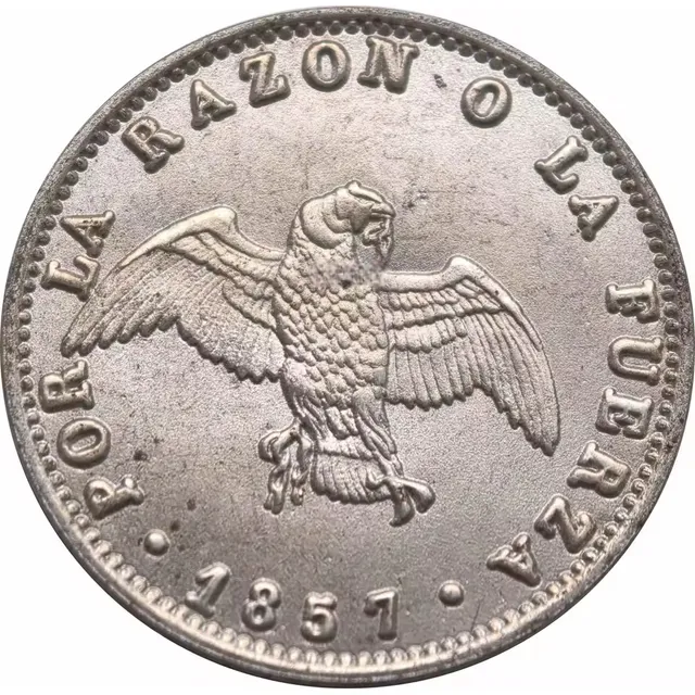 Moneda Antigua 1 Décimo Año 1857 Chilena