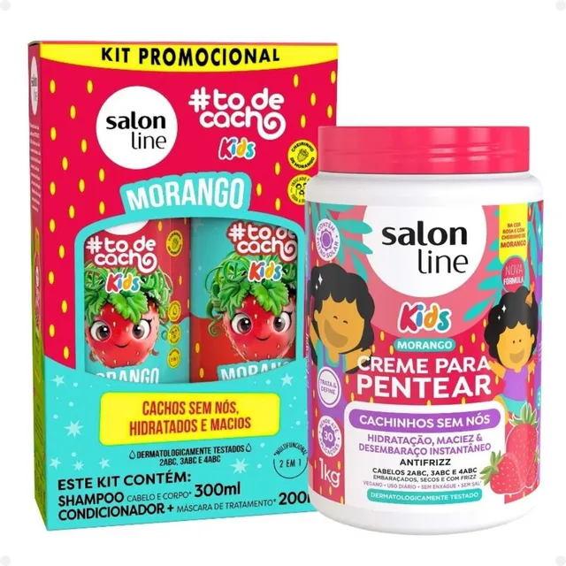 Salon Line Kids: Shampoo E Condicionador + Creme Morango