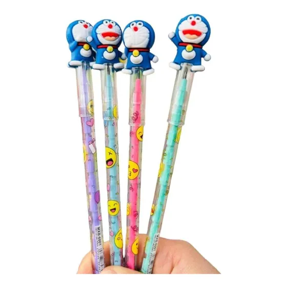 Set 4 Lápiz Mina Recargable Diseño Doraemon