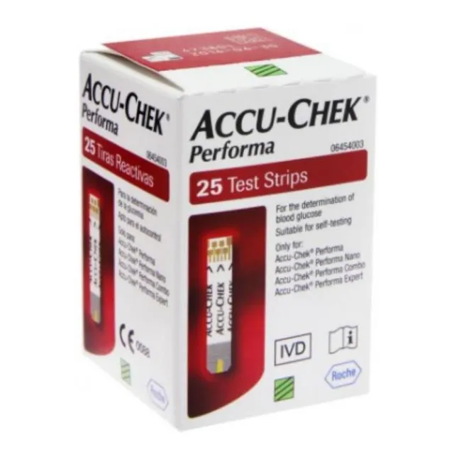 Tiras Accu-chek Performa para medir con 25 tiras