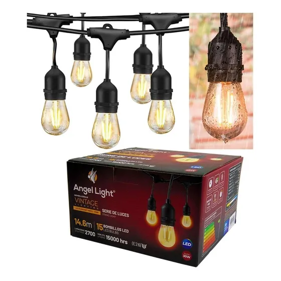Extensión Tira Luces Bombillo Vintage Edison Rosca E27