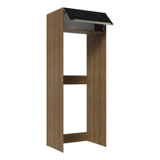 Mueble De Cocina Puerta-refrigerador Madesa Lux Mn Color Rustic/Negro