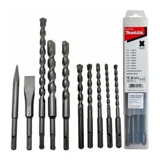 Set 10 Pcs Brocas Cincel Sds-plus D-41470 Makita