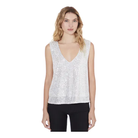 Musculosa De Lentejuelas Escote V Adina Mujer Asterisco