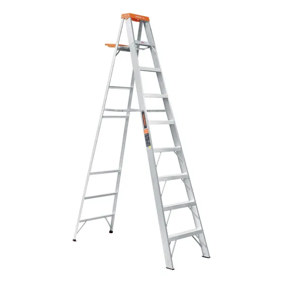Escalera De Tijera 8 Escalones Y Bandeja 10338 Truper Gris Gris