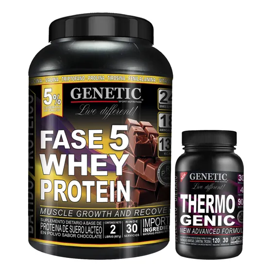 Proteína Fase 5 Thermogenic Fuerza Quemador De Grasa Genetic Sabor Chocolate