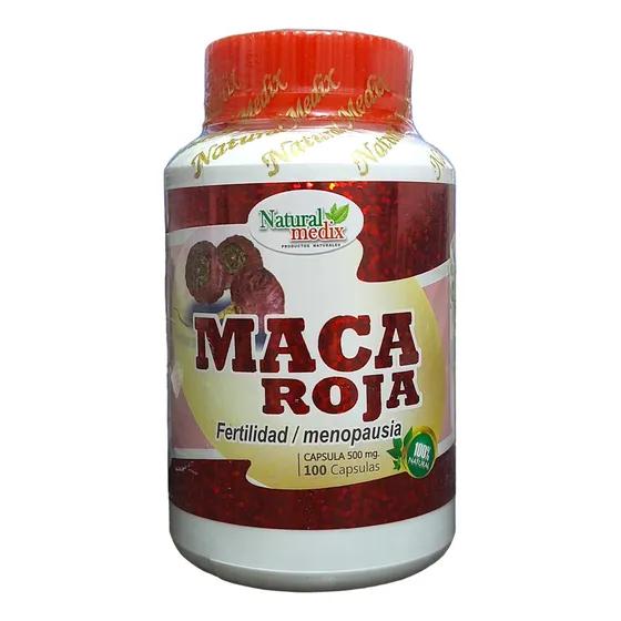 Maca Roja Pura Fertilidad Energia 500mg X 100 Natural Medix