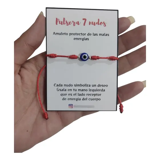 Pulsera Amuleto 7 Nudos Ojo Turco Y Plata 925