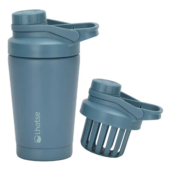 Shaker Vaso Proteina Acero Inoxidable Nutricore 500ml Lhotse Azul Marino
