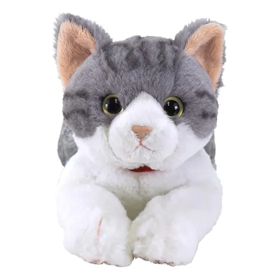 Peluche Gato Realista 33cm Gris