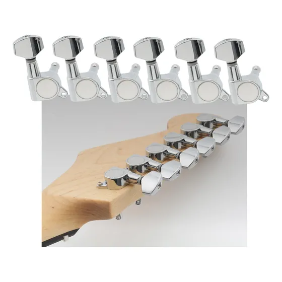 Jogo Com 6 Tarraxas Blindadas Em Linha  Guitarra Strato Tele