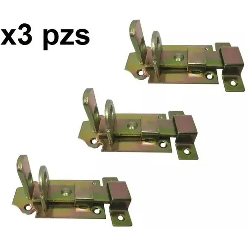 Cerradura 3pz Pasador Porta Candado 3 Pulgadas Metal Puerta