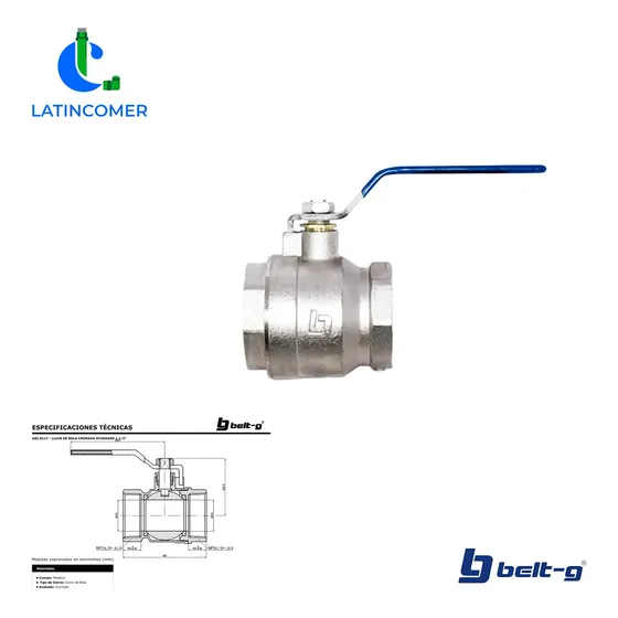 Llave De Bola Cromada Std 1.1/2 . Gri-0117