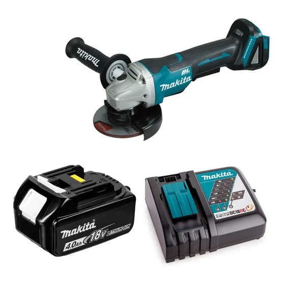 Esmeril Angular 4-1/2'' 18 Volt + Batería 4 Ah Makita Dga455