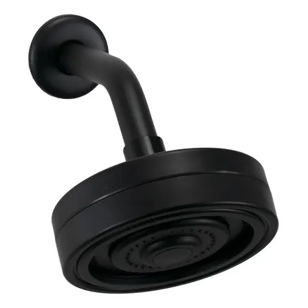 Ducha Auto-limpante Preto Fosco Abs C/ Braço De Parede Redondo
