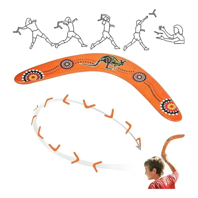 Boomerang De Madera Flying To The Device V-word Dart Al Aire