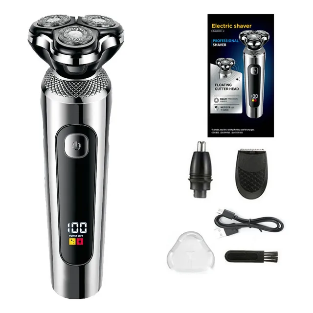 Rasuradora Barba Recargable Afeitadora Eléctrica Cabello Pel