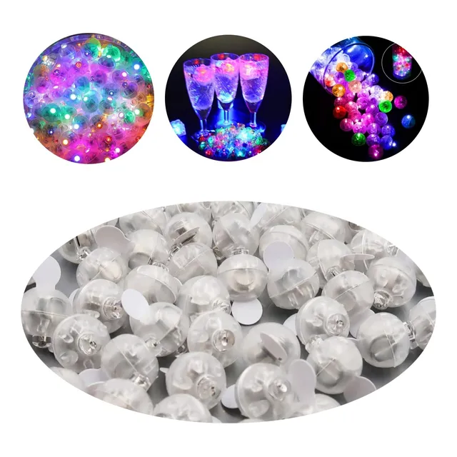 Kit 50 Mini Led Luzes De Balão Bexiga Aniversár Festa Decora