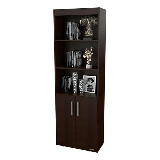 Biblioteca Estantes Puertas Oficina Hogar Color wenge Mosconi 81051