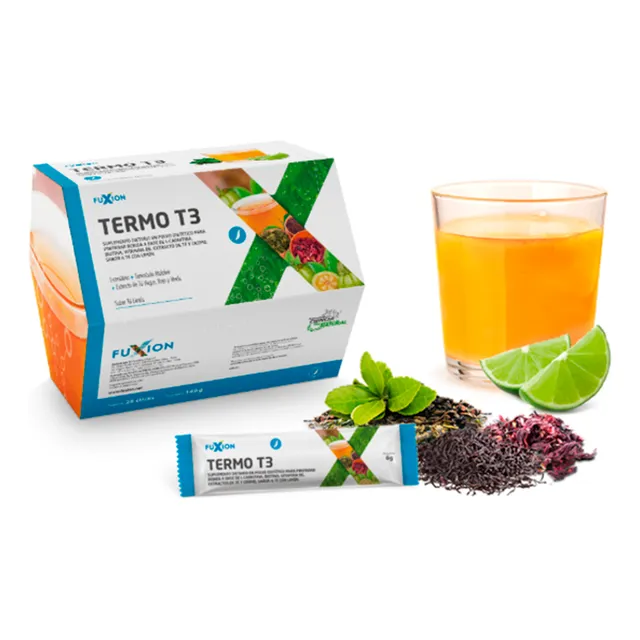 TERMO T3 FUXION 28 sticks sabor limón 140g quema grasas y las transforma en energía