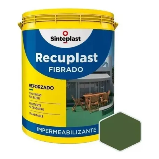 Recuplast Fibrado Techos Verde Cemento 20kg Impermeabilizante Membrana Liquida Terrazas