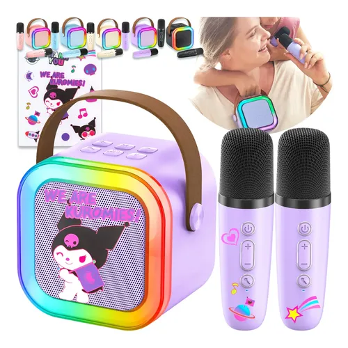 Máquina De Karaoke Infantil Con 2 Micrófonos Bluetooth, Efectos De Voz Y Luces LED – Diseño Unicornio Para Niñas De 3 A 12 Años