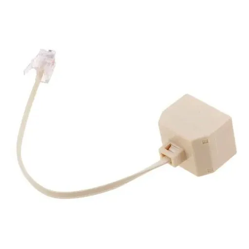 Adaptador Conector Rj11 Telefónico 1 Macho 2 Hembra