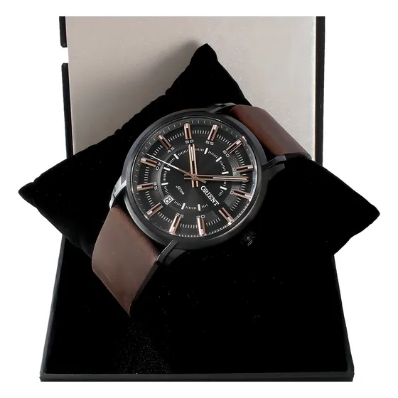 Relogio Orient Masculino Preto Pulseira Couro Mpsc1006g1nx