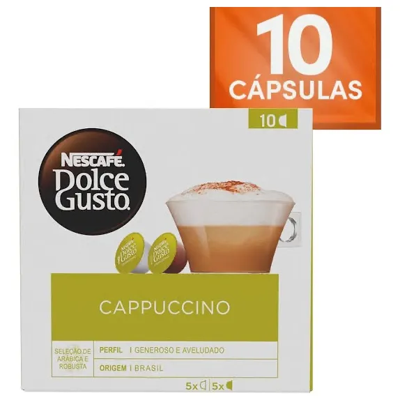 Caja 10 Cápsulas De Café Capuccino Para Máquina Dolce Gusto.