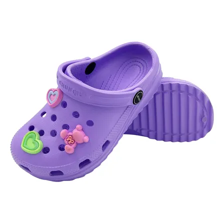 Babuche Infantil Unissex Eva Leve Confortável Antiderrapante Roxo Fem.desenho 34/35 Br