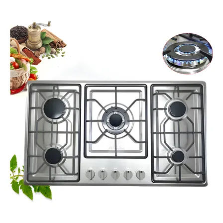 Encimera A Gas Inox Con Chispero Cocina 5 Platos Cocina