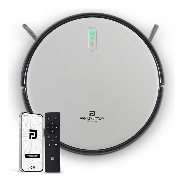 Robô Aspirador De Pó E Passa Pano App Panda Plus Bivolt